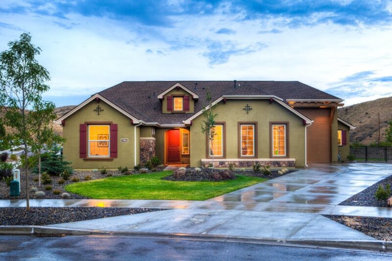 A ranch home in a arid desert setting