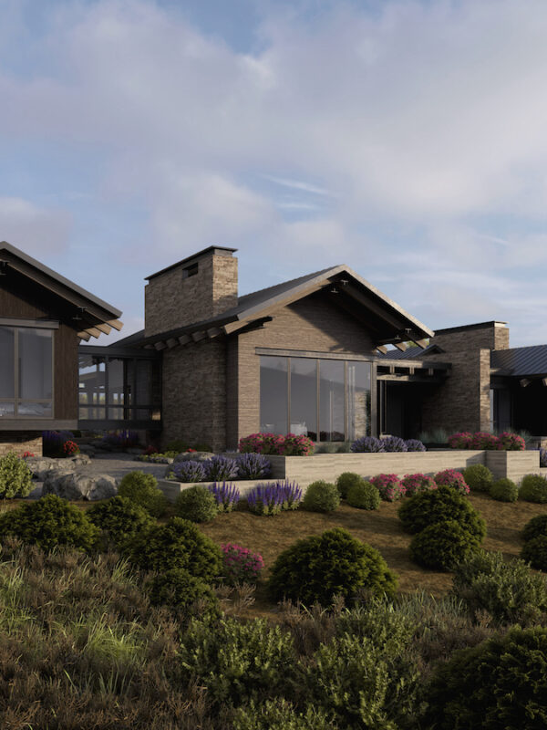 Exterior rendering of Tuhaye 16S-25 custom mountain residence in the Park City area